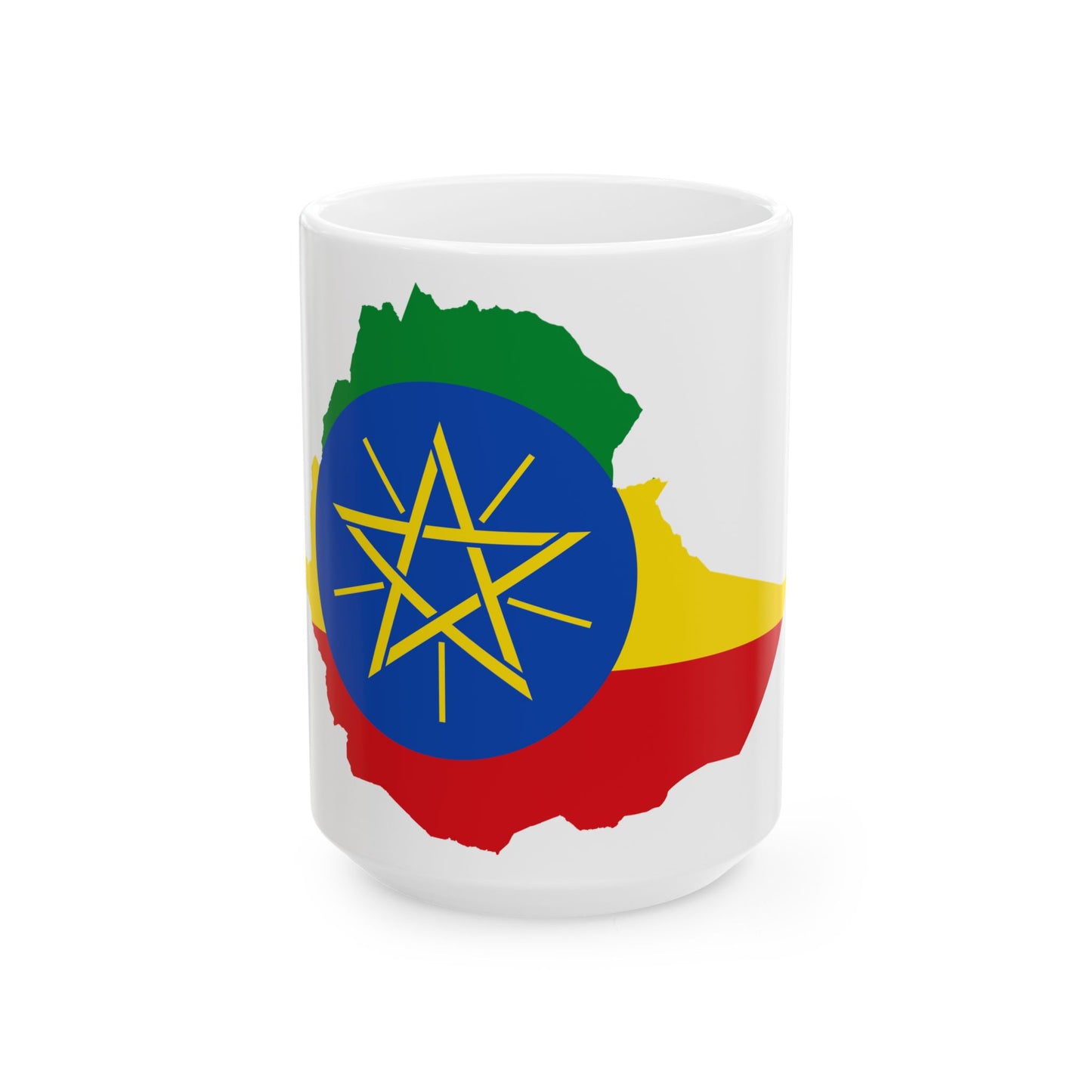 Flag map of Ethiopia (Ethiopia) White Coffee Mug-15oz-Go Mug Yourself