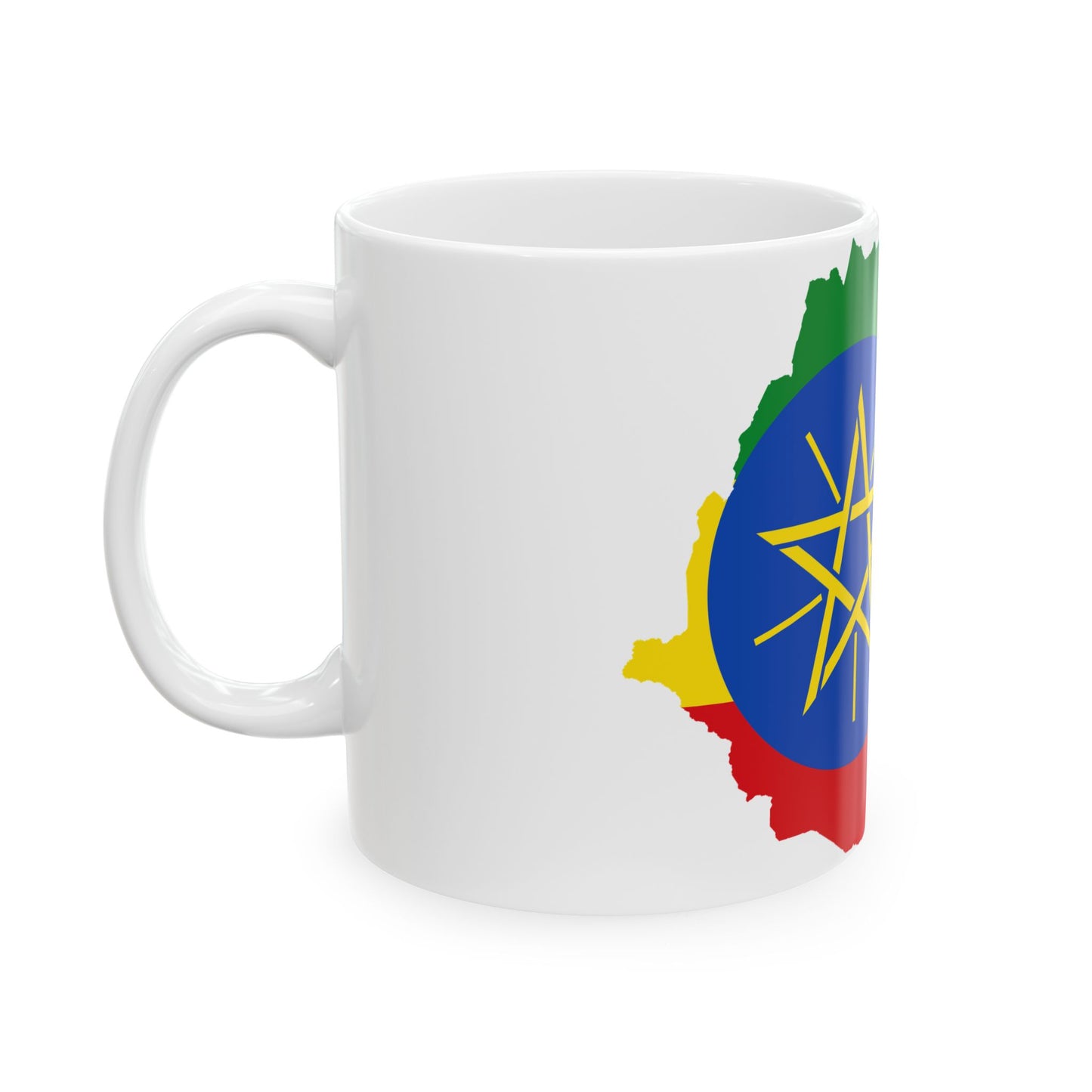 Flag map of Ethiopia (Ethiopia) White Coffee Mug-Go Mug Yourself