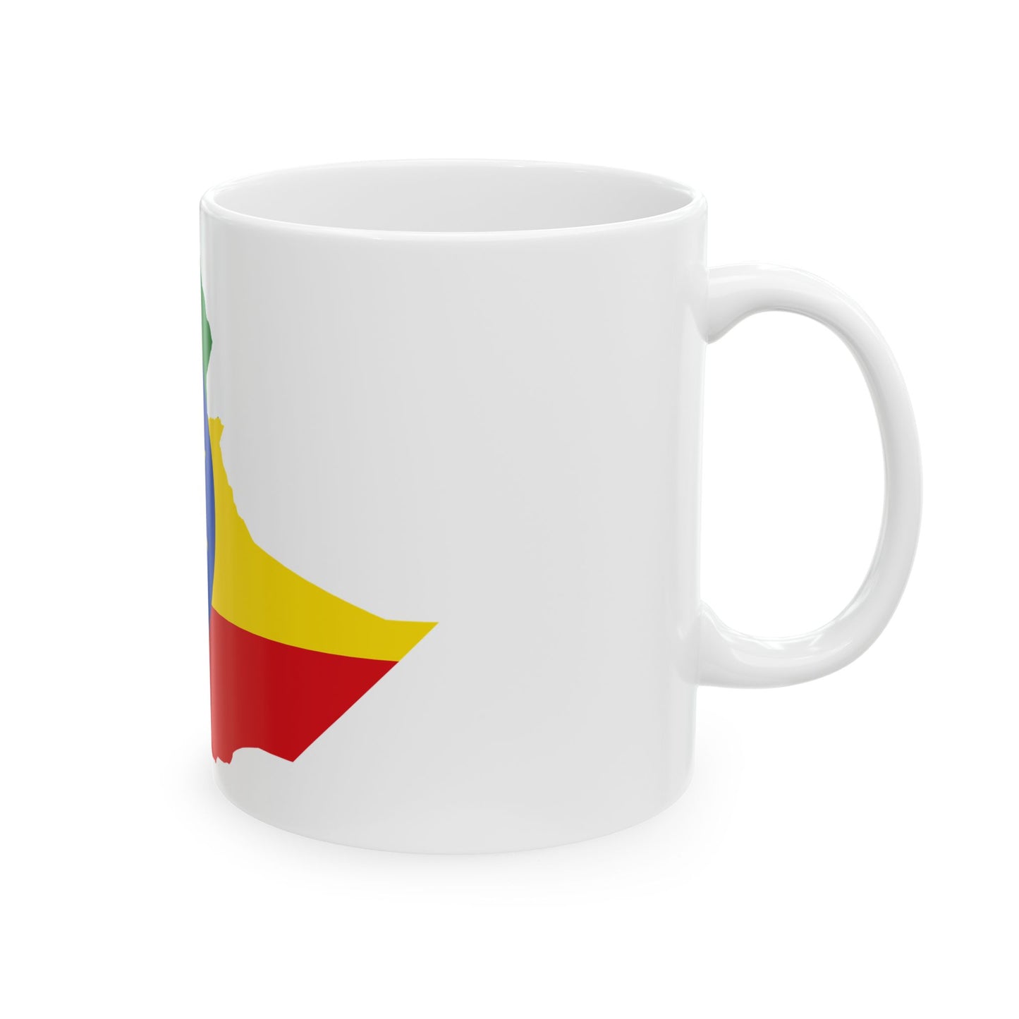 Flag map of Ethiopia (Ethiopia) White Coffee Mug-Go Mug Yourself