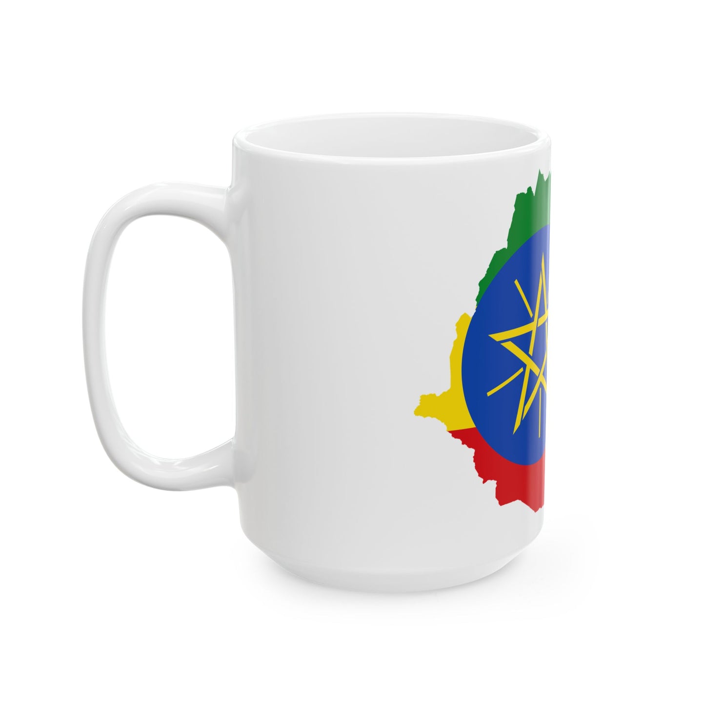 Flag map of Ethiopia (Ethiopia) White Coffee Mug-Go Mug Yourself