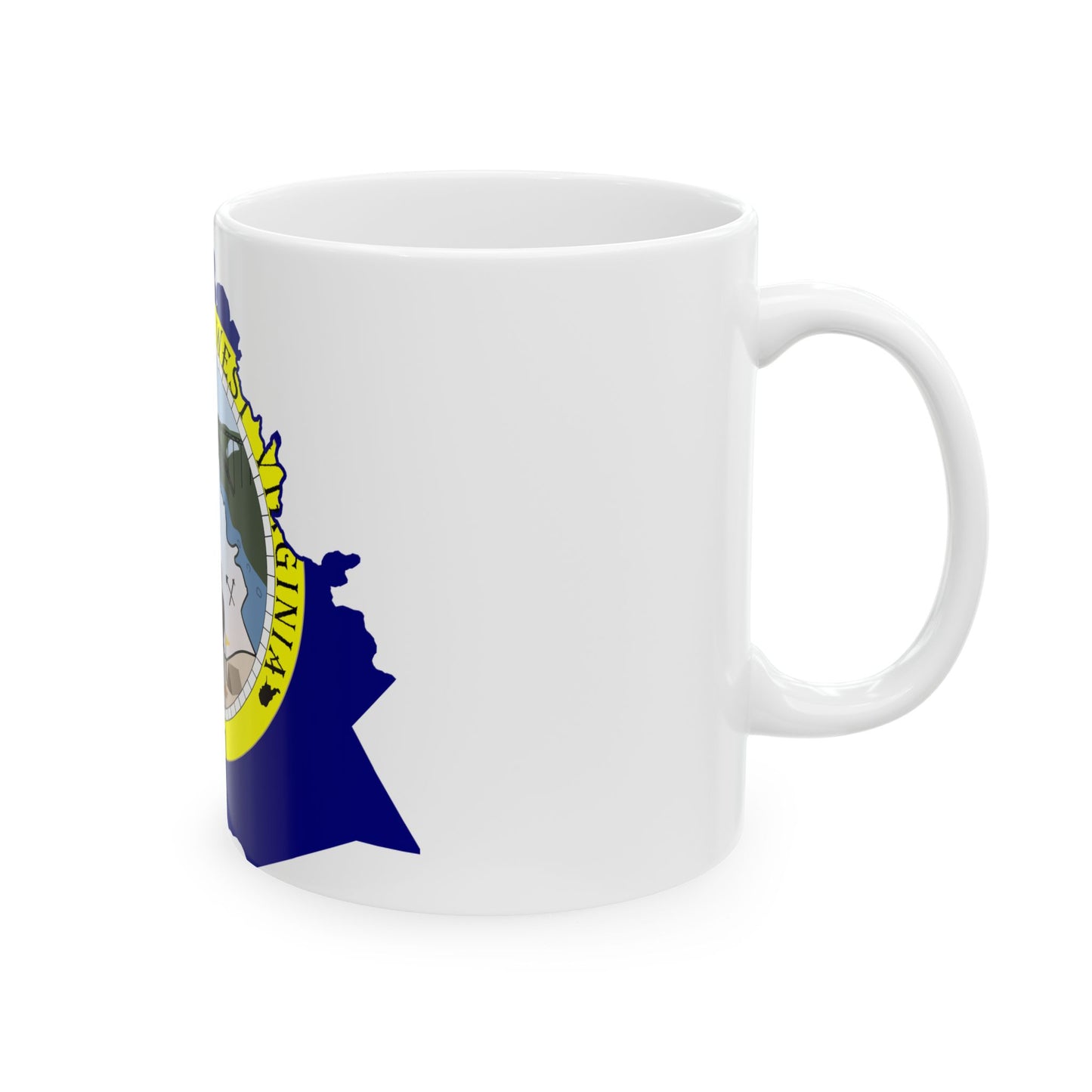 Flag map of Fayette County West Virginia (United States) White Coffee Mug-Go Mug Yourself