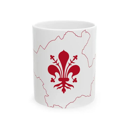 Flag map of Florence (Italy) White Coffee Mug 11oz - Go Mug Yourself