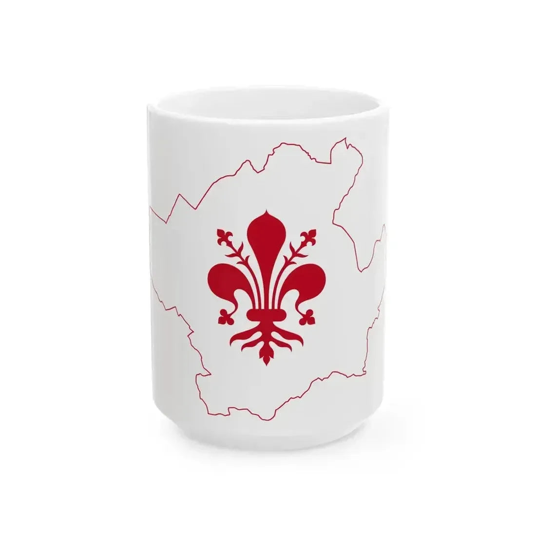 Flag map of Florence (Italy) White Coffee Mug 15oz - Go Mug Yourself