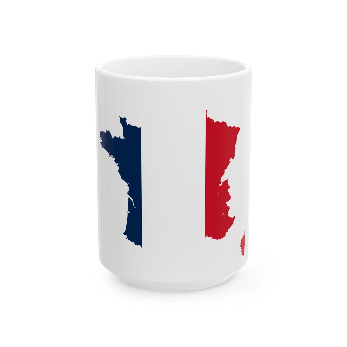 Flag map of France (France) White Coffee Mug-15oz-Go Mug Yourself