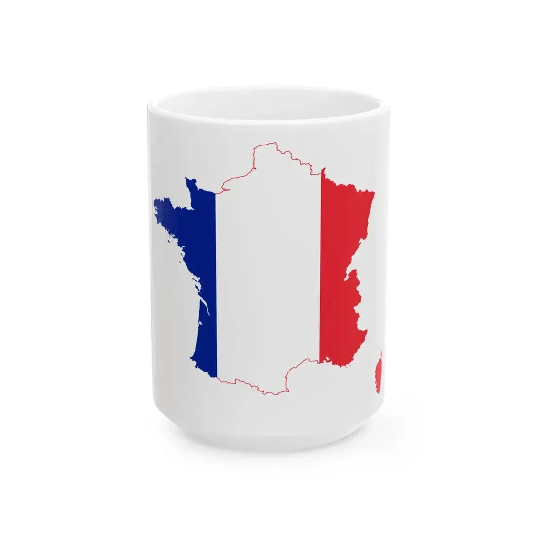 Flag-map of France2 (France) White Coffee Mug 15oz - Go Mug Yourself