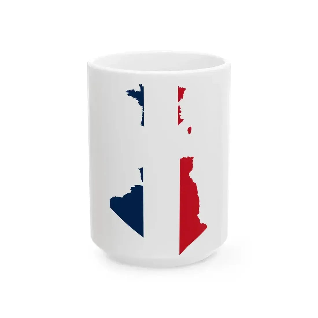 Flag map of French Algeria 1848 - 1962 (Algeria) White Coffee Mug 15oz - Go Mug Yourself