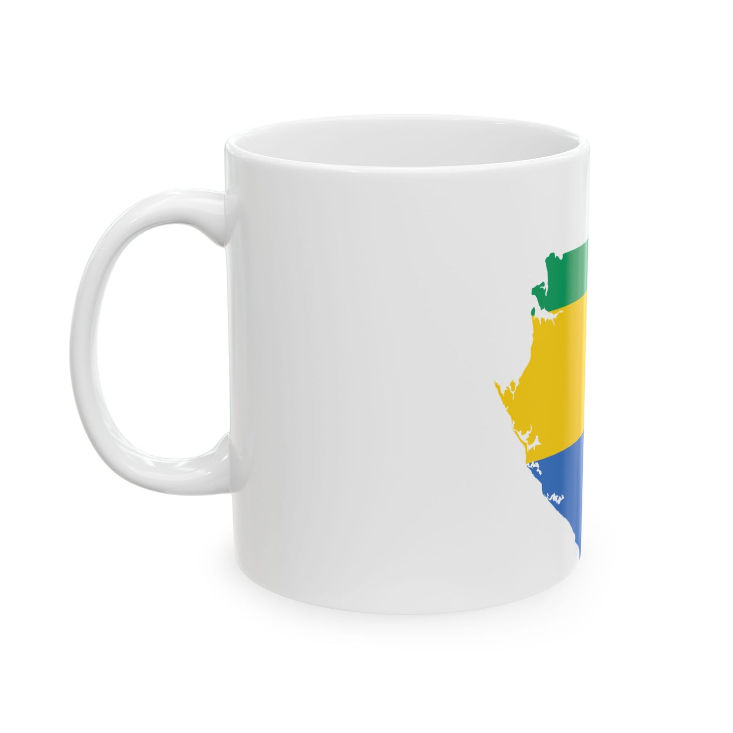 Flag map of Gabon (Gabon) White Coffee Mug-Go Mug Yourself