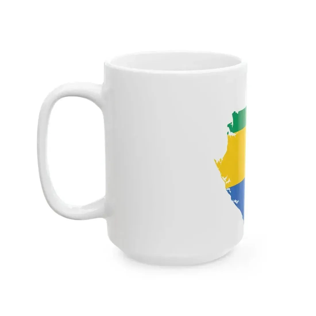 Flag map of Gabon (Gabon) White Coffee Mug - Go Mug Yourself