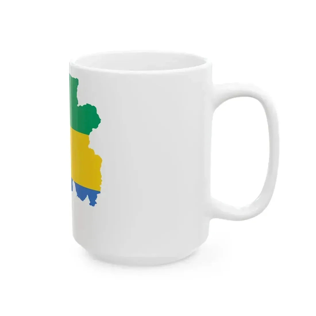 Flag map of Gabon (Gabon) White Coffee Mug - Go Mug Yourself