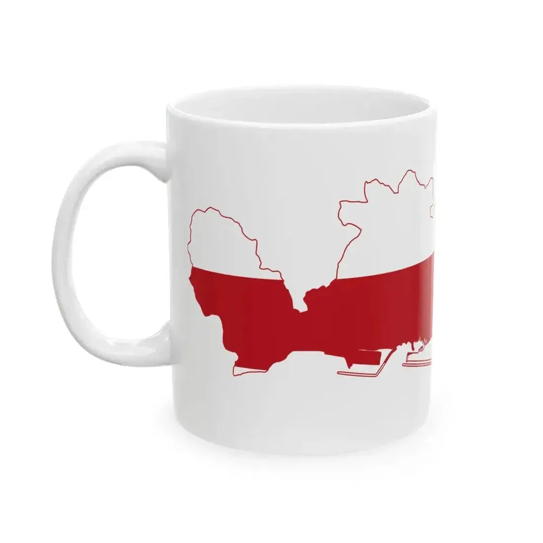 Flag map of Genoa (Italy) White Coffee Mug - Go Mug Yourself