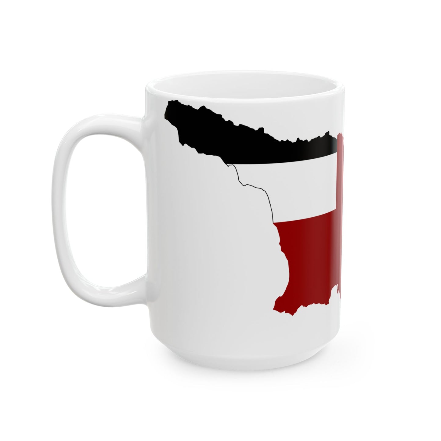 Flag map of Georgia 1990-2004 (Georgia) White Coffee Mug-Go Mug Yourself