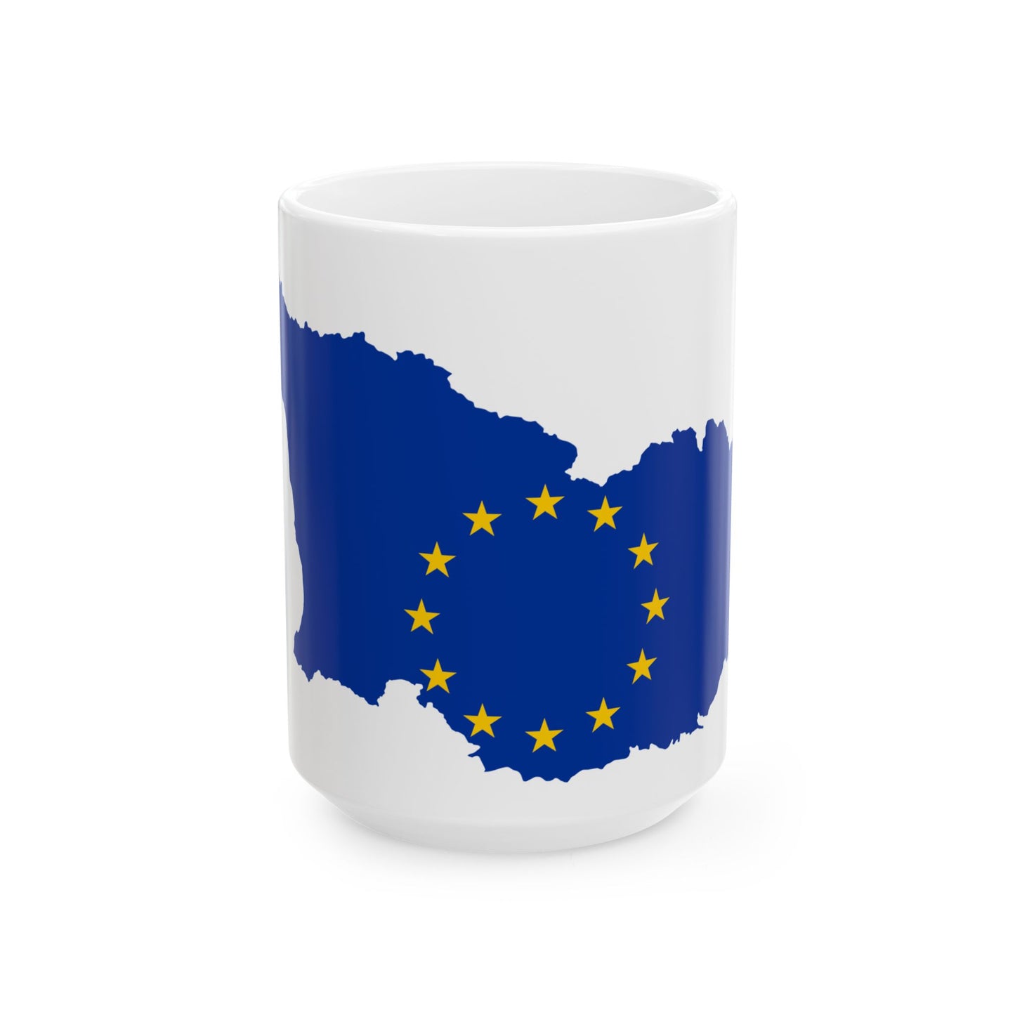 Flag map of Georgia European Union (Georgia) White Coffee Mug-15oz-Go Mug Yourself