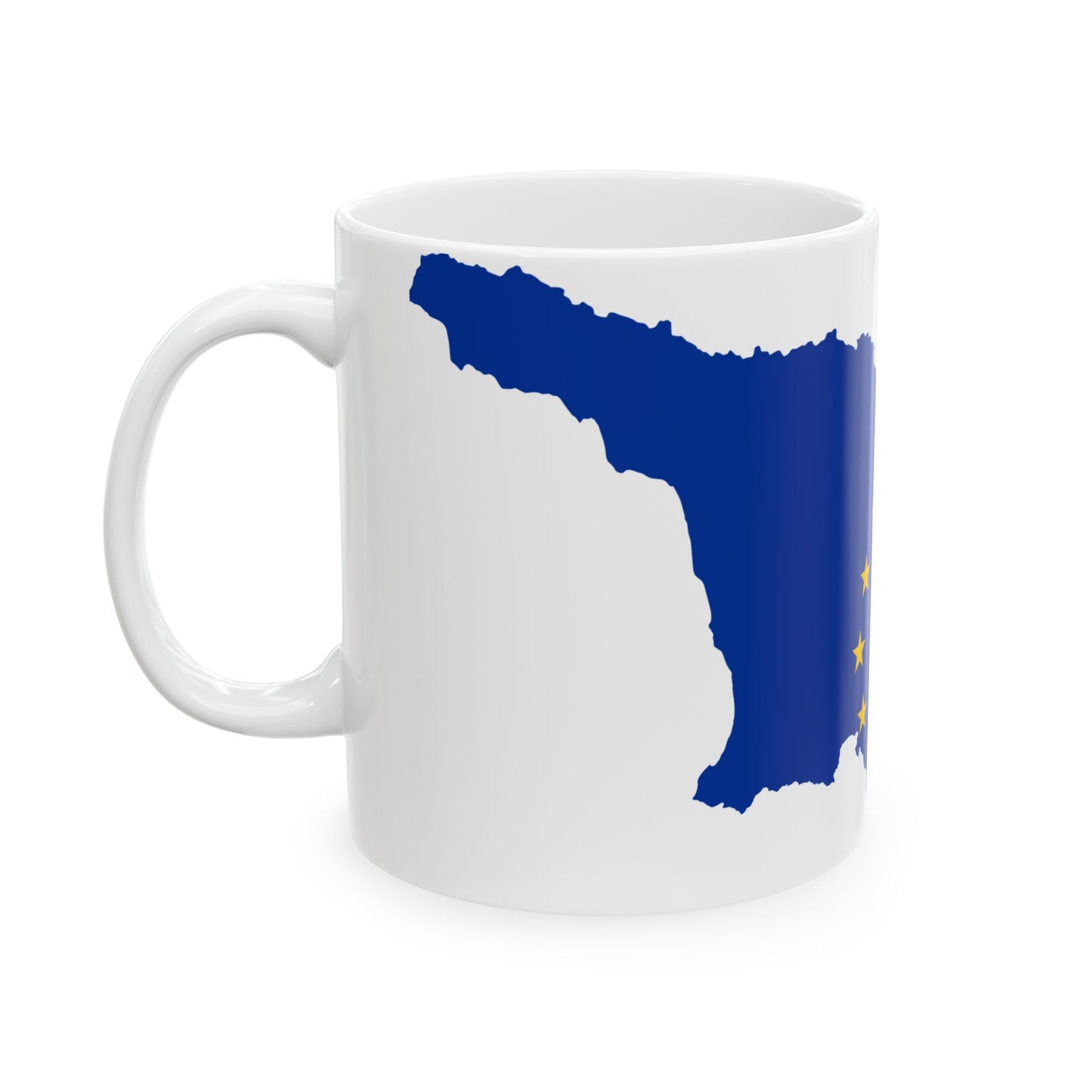 Flag map of Georgia European Union (Georgia) White Coffee Mug-Go Mug Yourself