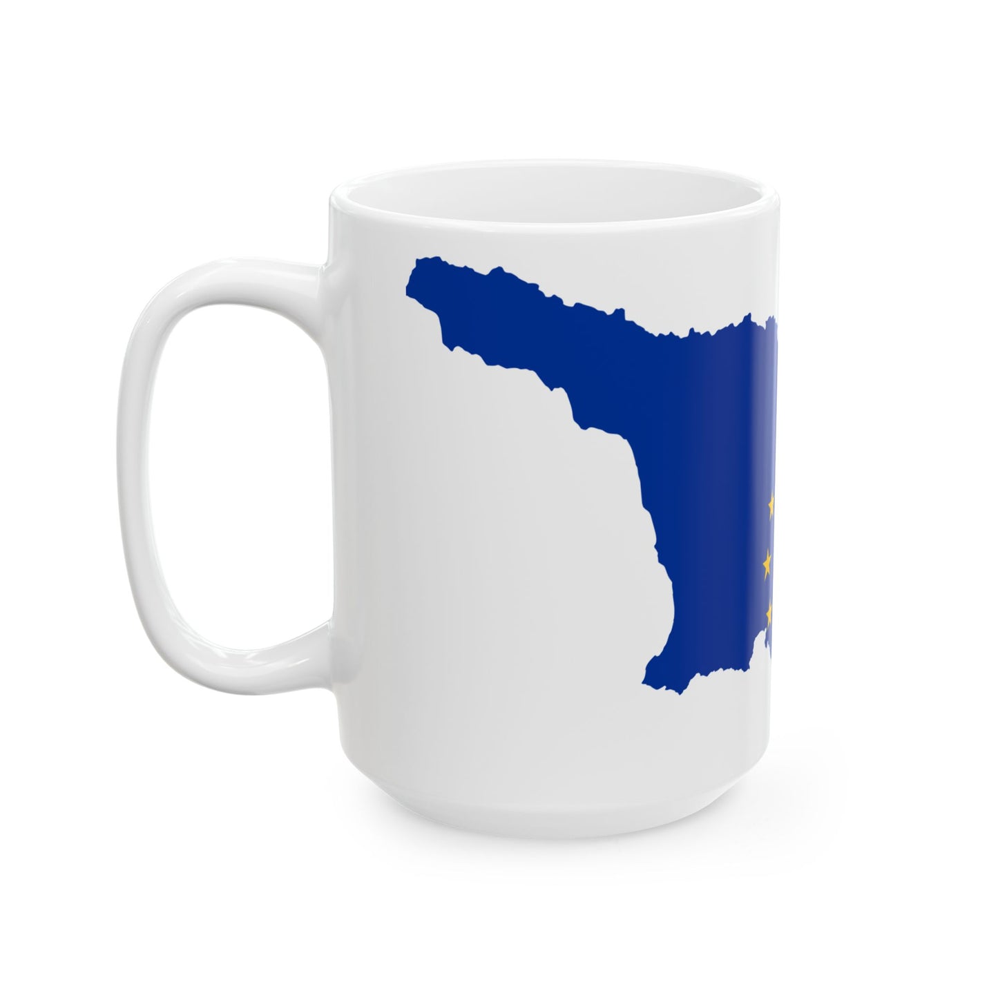 Flag map of Georgia European Union (Georgia) White Coffee Mug-Go Mug Yourself