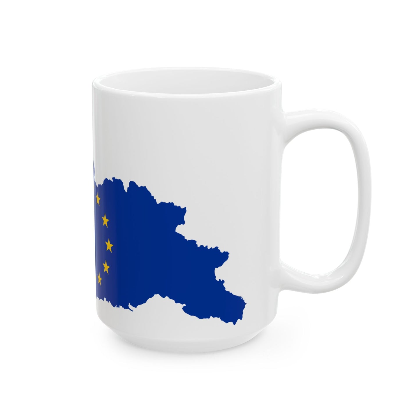 Flag map of Georgia European Union (Georgia) White Coffee Mug-Go Mug Yourself