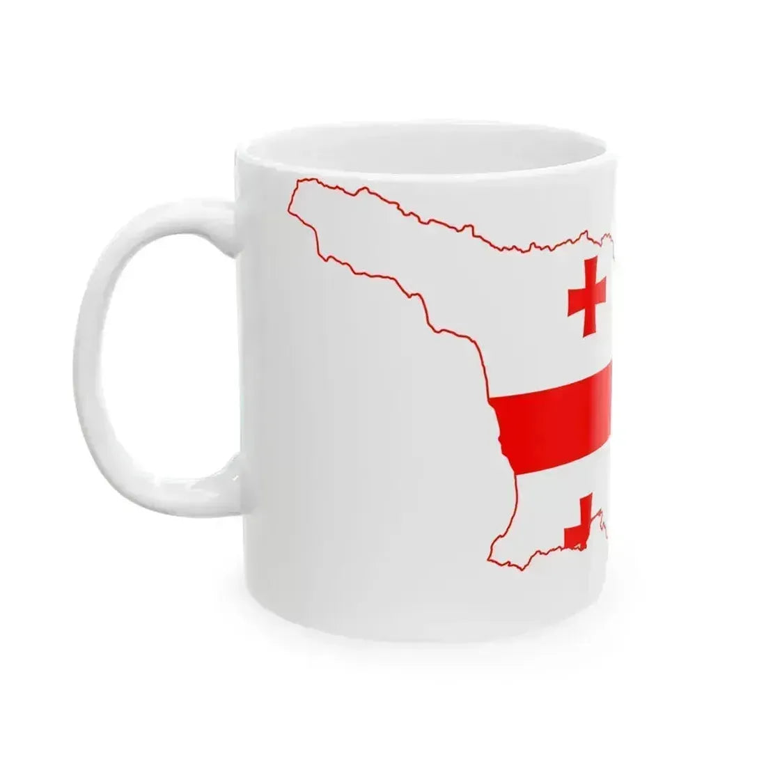Flag map of Georgia (Georgia) White Coffee Mug - Go Mug Yourself
