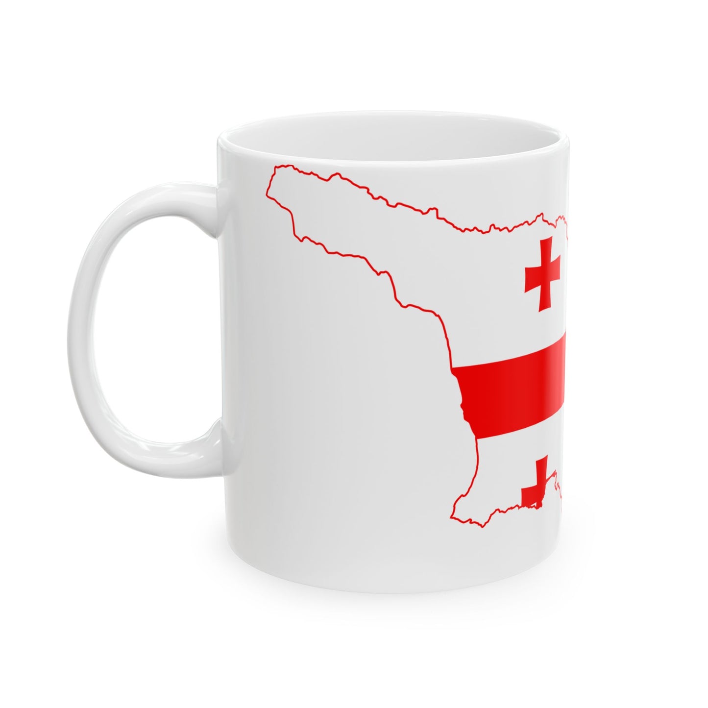Flag map of Georgia (Georgia) White Coffee Mug-Go Mug Yourself