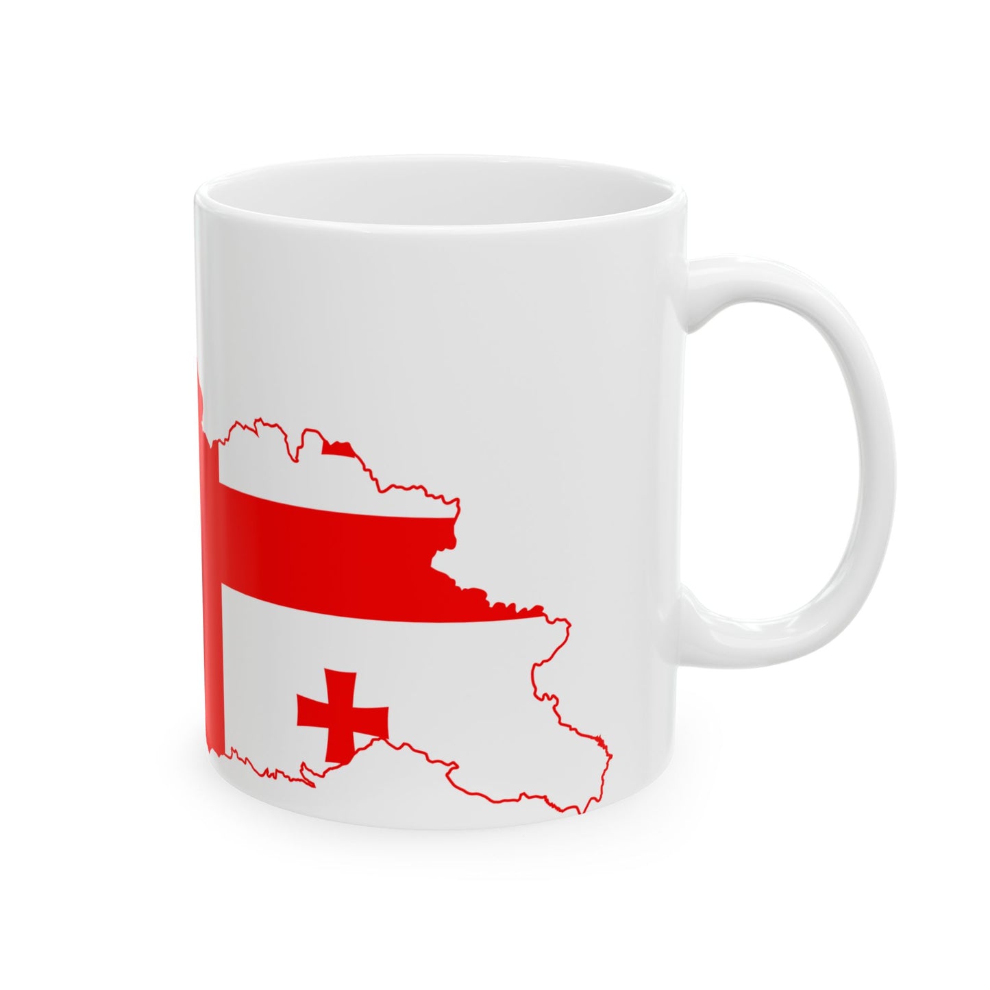 Flag map of Georgia (Georgia) White Coffee Mug-Go Mug Yourself