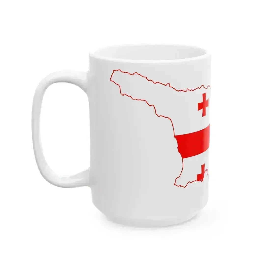 Flag map of Georgia (Georgia) White Coffee Mug - Go Mug Yourself