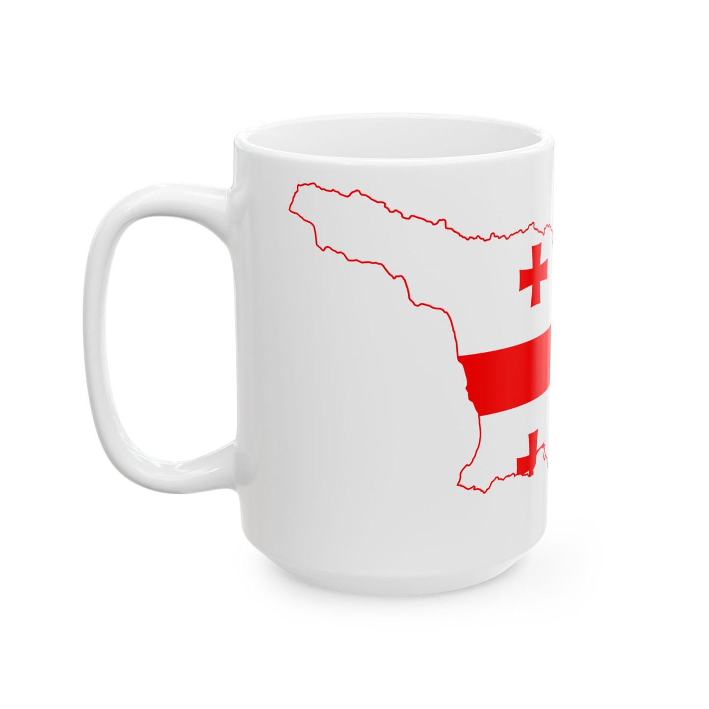 Flag map of Georgia (Georgia) White Coffee Mug-Go Mug Yourself