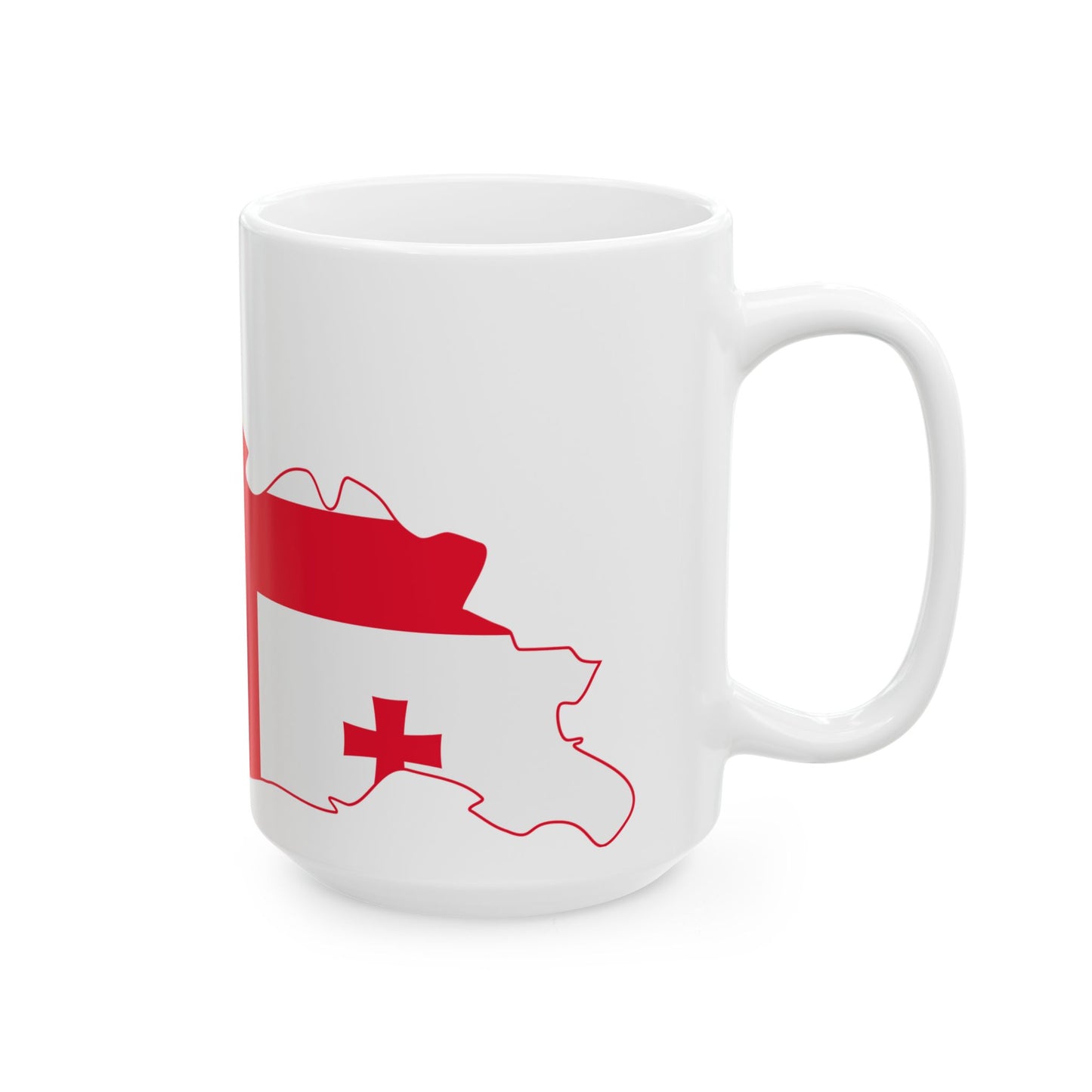 Flag-map of Georgia (Georgia) White Coffee Mug-Go Mug Yourself