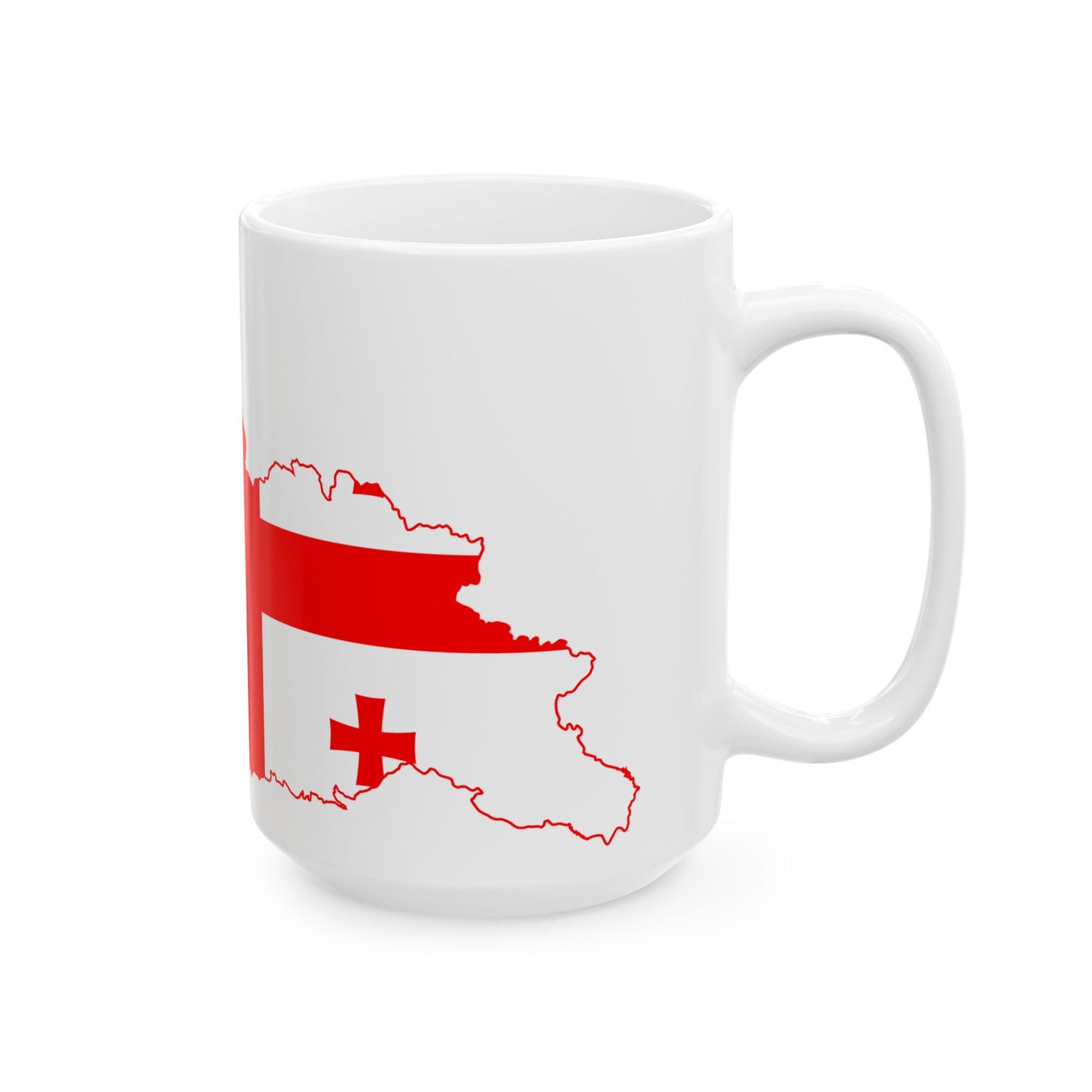 Flag map of Georgia (Georgia) White Coffee Mug-Go Mug Yourself