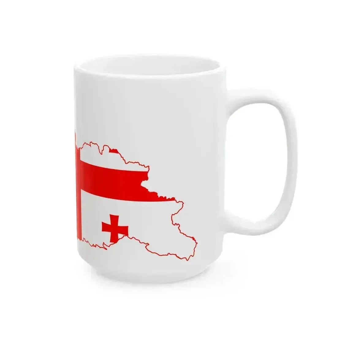 Flag map of Georgia (Georgia) White Coffee Mug - Go Mug Yourself