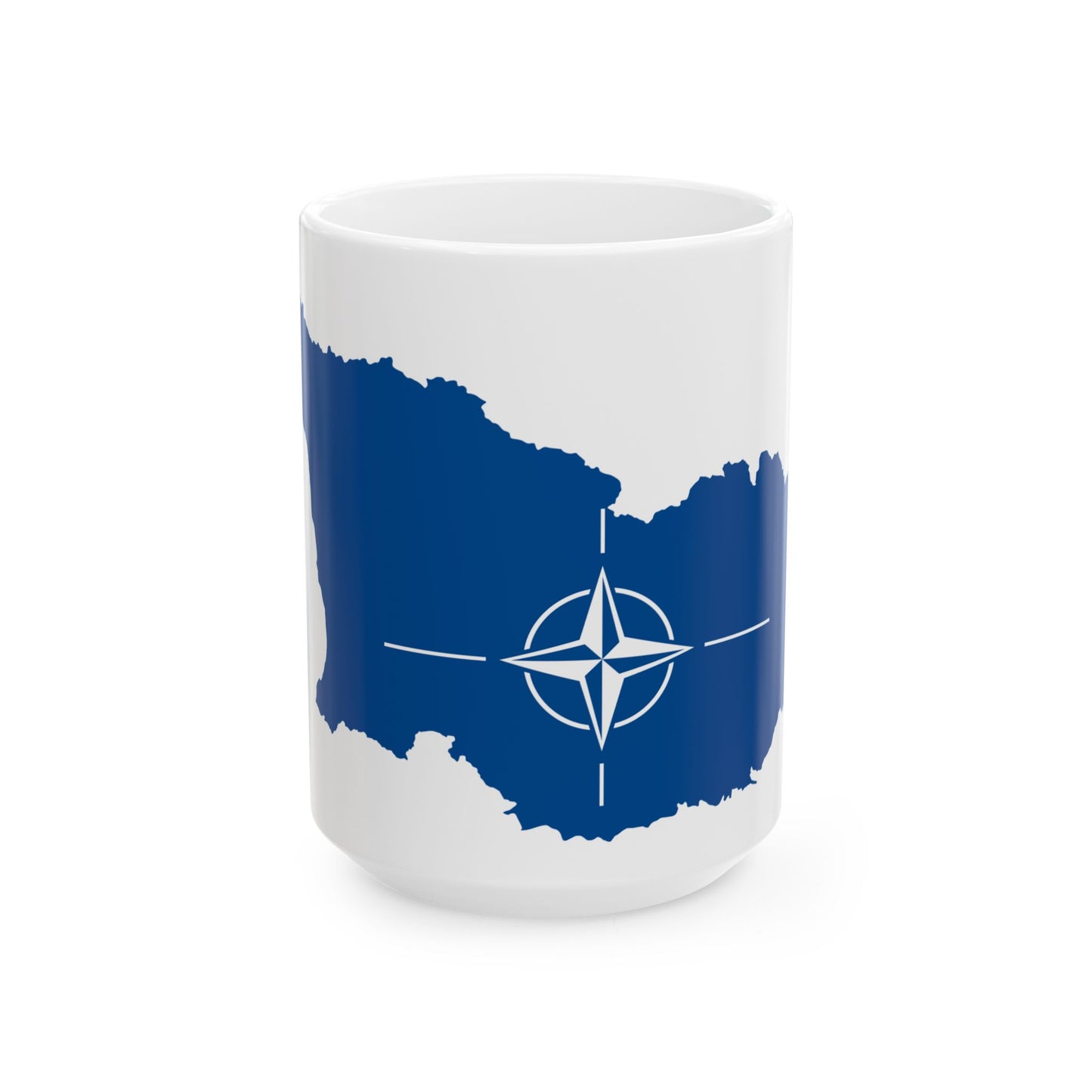 Flag map of Georgia NATO (Georgia) White Coffee Mug-15oz-Go Mug Yourself