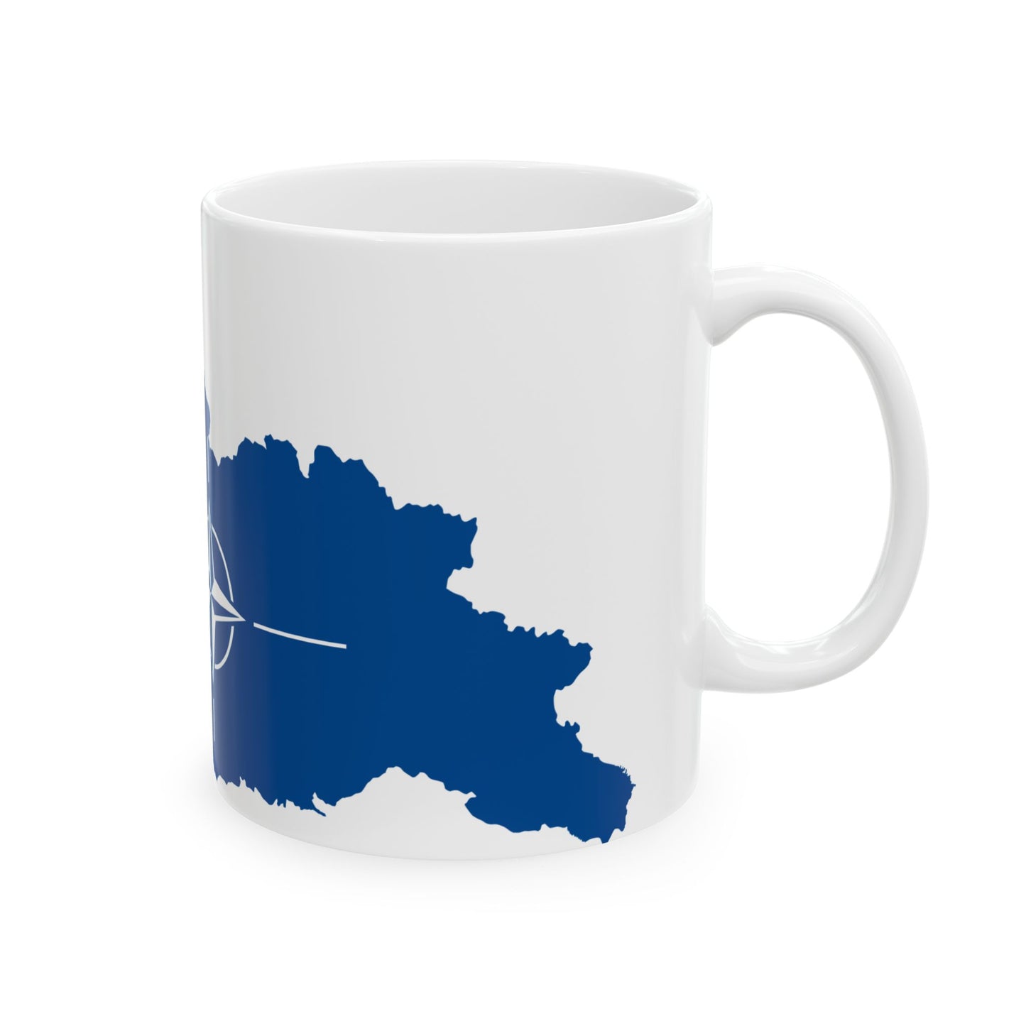 Flag map of Georgia NATO (Georgia) White Coffee Mug-Go Mug Yourself