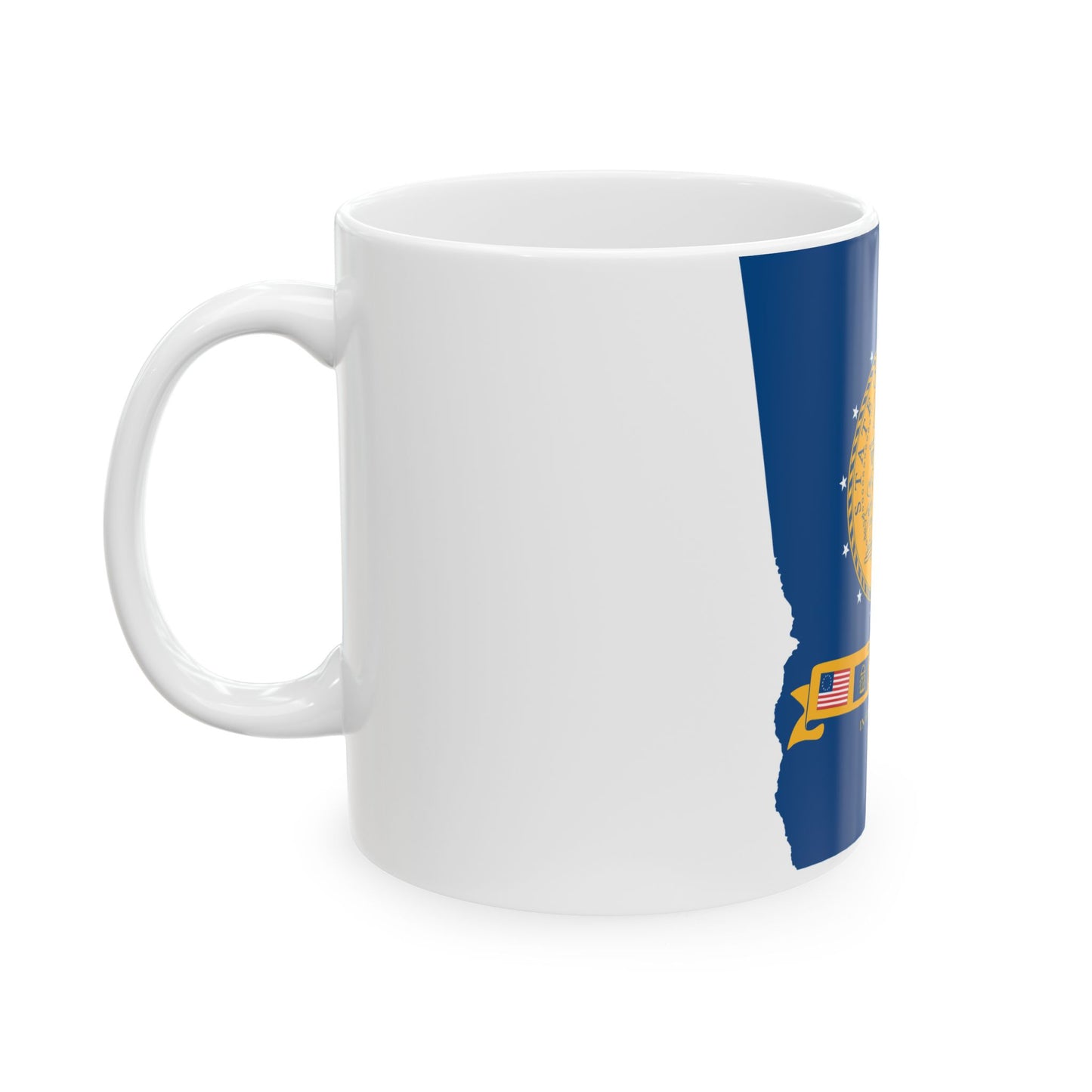 Flag-map of Georgia U.S. state 2001-2003 (United States) White Coffee Mug-Go Mug Yourself