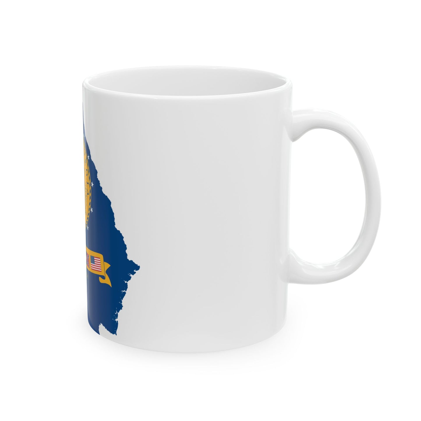 Flag-map of Georgia U.S. state 2001-2003 (United States) White Coffee Mug-Go Mug Yourself