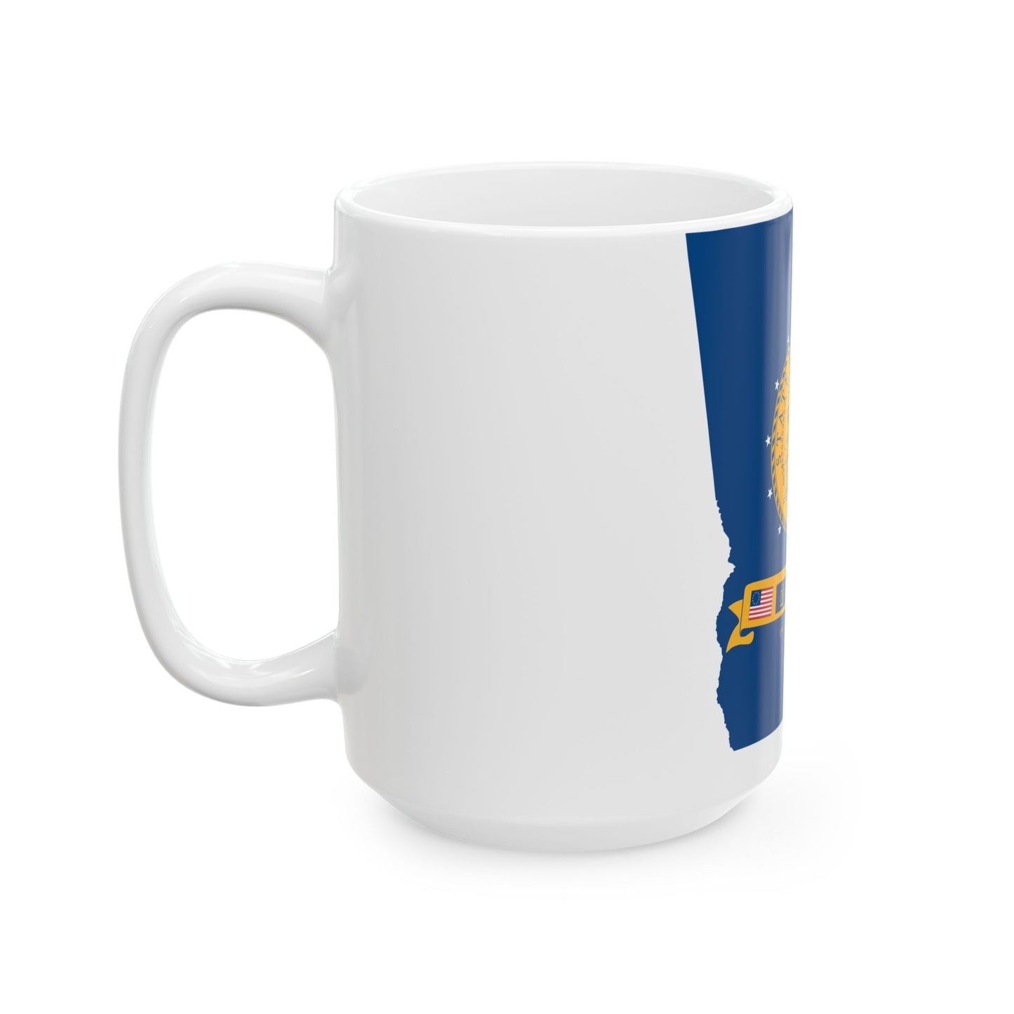 Flag-map of Georgia U.S. state 2001-2003 (United States) White Coffee Mug-Go Mug Yourself