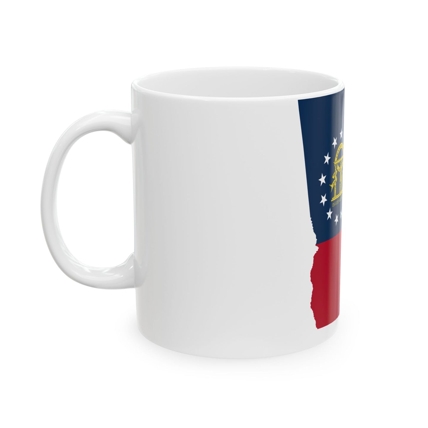 Flag-map of Georgia U.S. state (United States) White Coffee Mug-Go Mug Yourself