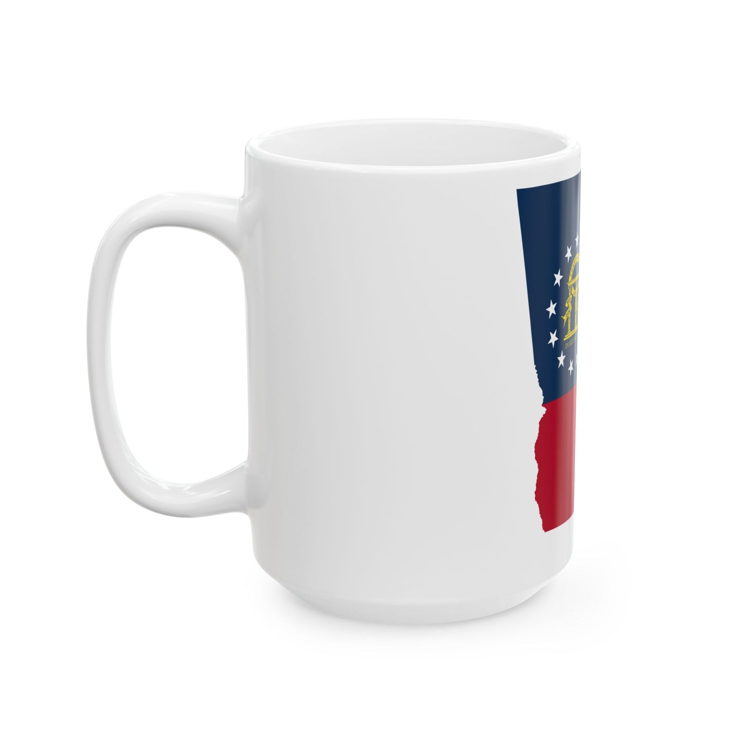 Flag-map of Georgia U.S. state (United States) White Coffee Mug-Go Mug Yourself
