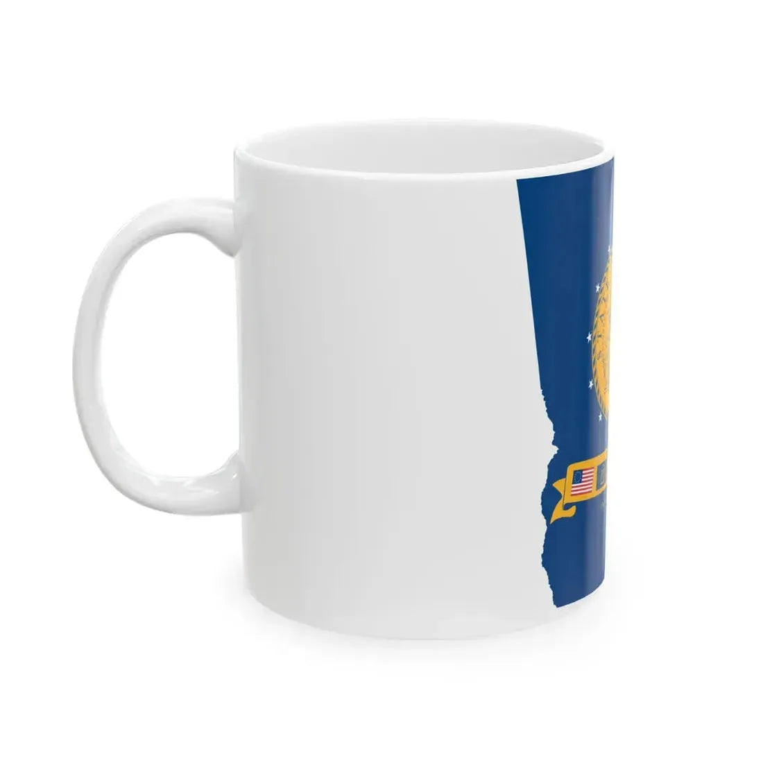 Flag-map of Georgia U.S. state 2001-2003 (United States) White Coffee Mug - Go Mug Yourself