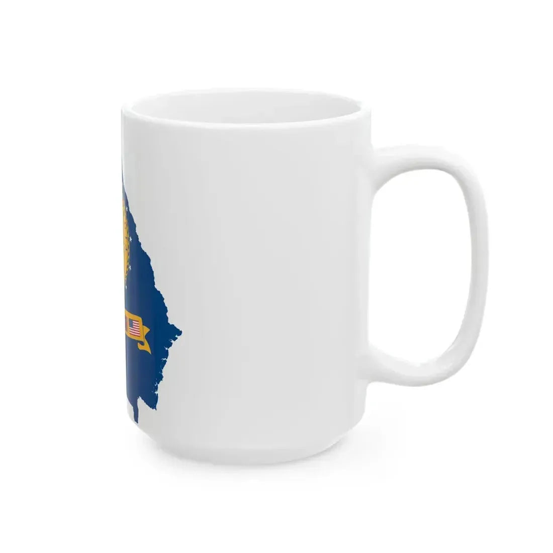 Flag-map of Georgia U.S. state 2001-2003 (United States) White Coffee Mug - Go Mug Yourself