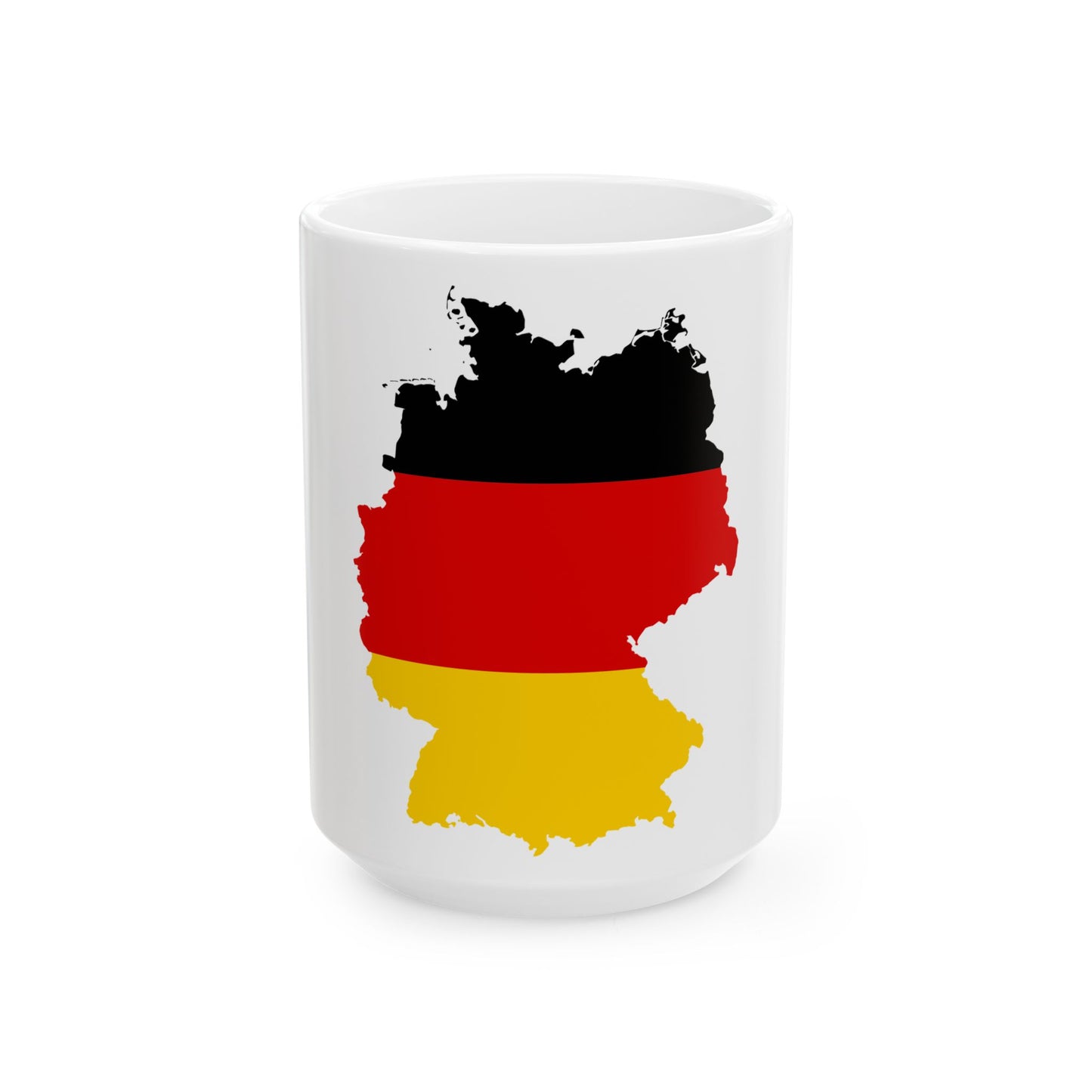Flag map of Germany (Germany) White Coffee Mug-15oz-Go Mug Yourself