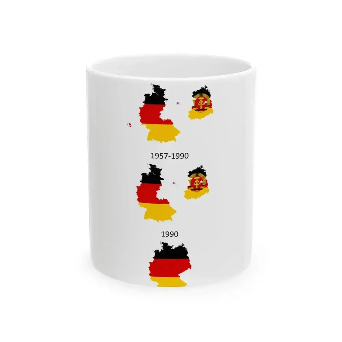 Flag map of Germany separation (Germany) White Coffee Mug 11oz - Go Mug Yourself