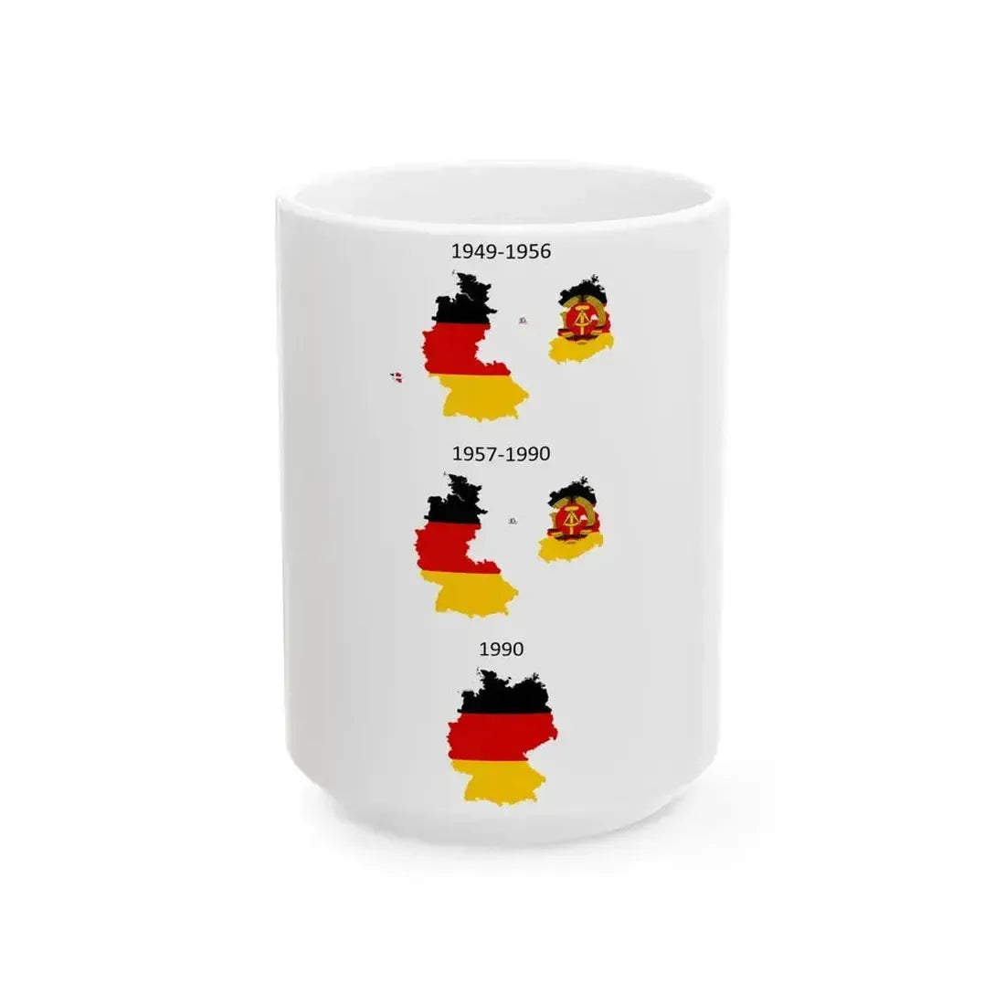 Flag map of Germany separation (Germany) White Coffee Mug 15oz - Go Mug Yourself