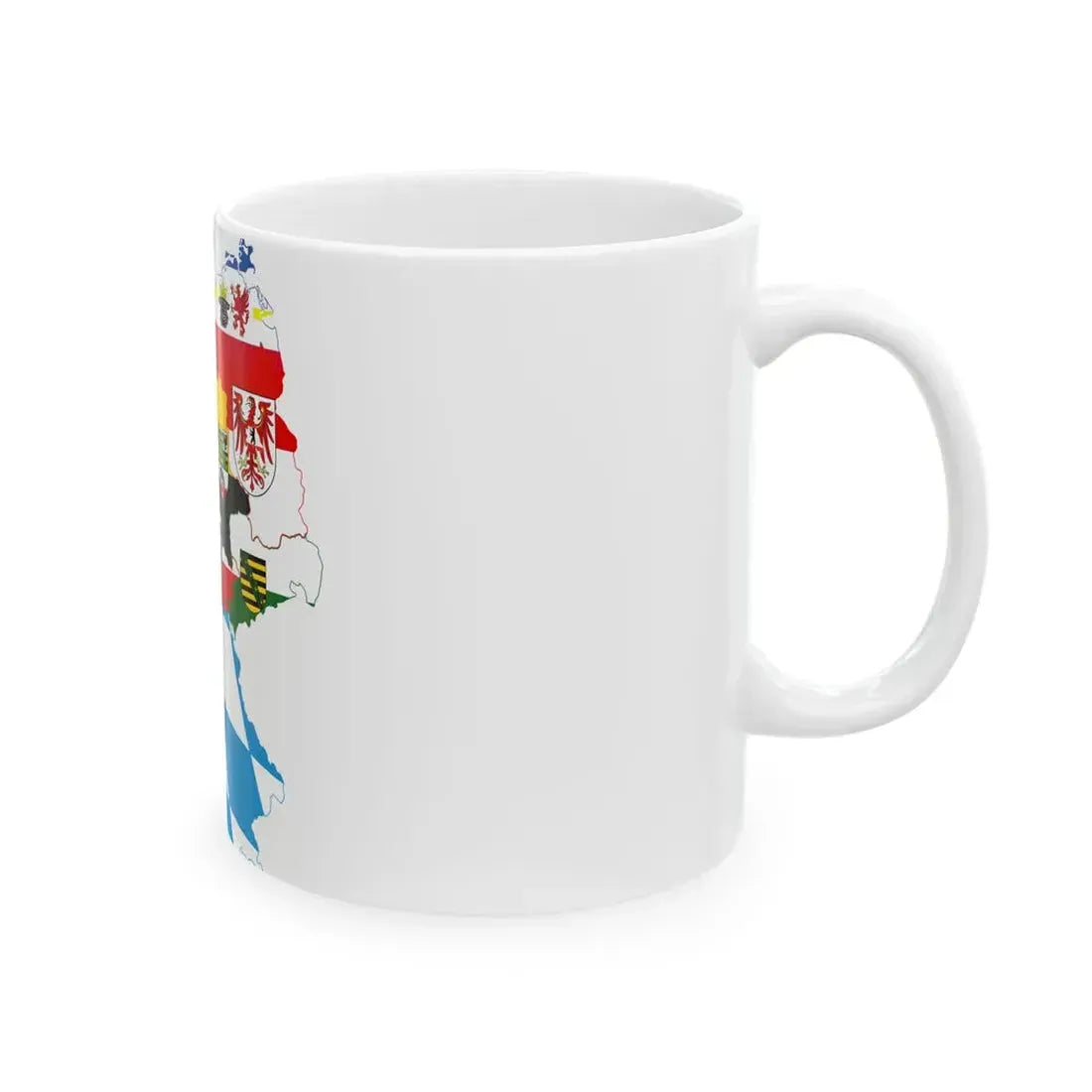 Flag-map of Germany subdivisions (Germany) White Coffee Mug - Go Mug Yourself