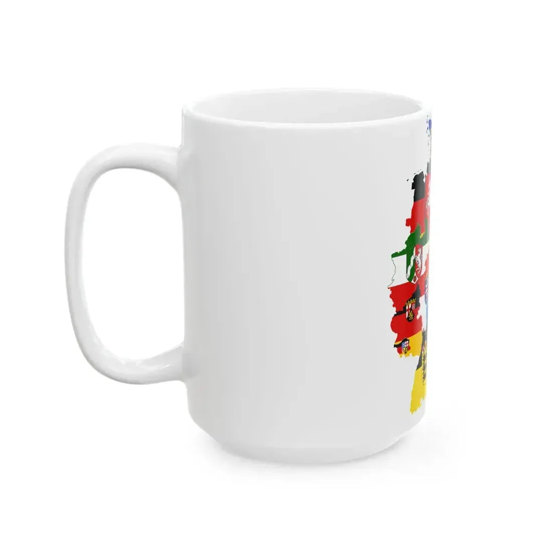 Flag-map of Germany subdivisions (Germany) White Coffee Mug - Go Mug Yourself