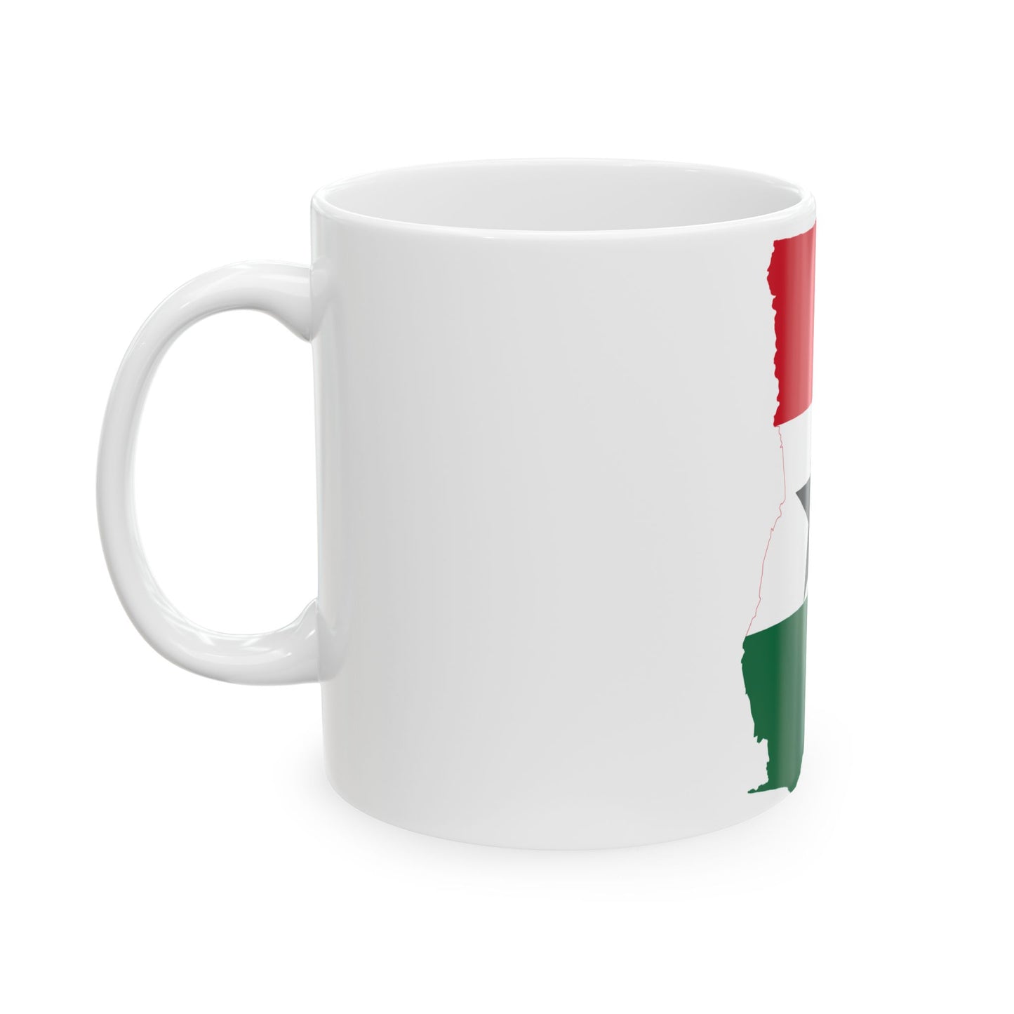 Flag map of Ghana 1964-1966 (Ghana) White Coffee Mug-Go Mug Yourself
