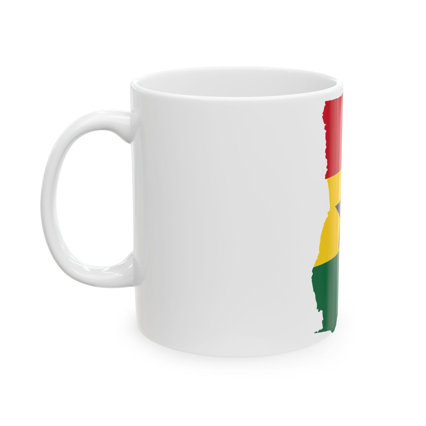 Flag map of Ghana (Ghana) White Coffee Mug-Go Mug Yourself