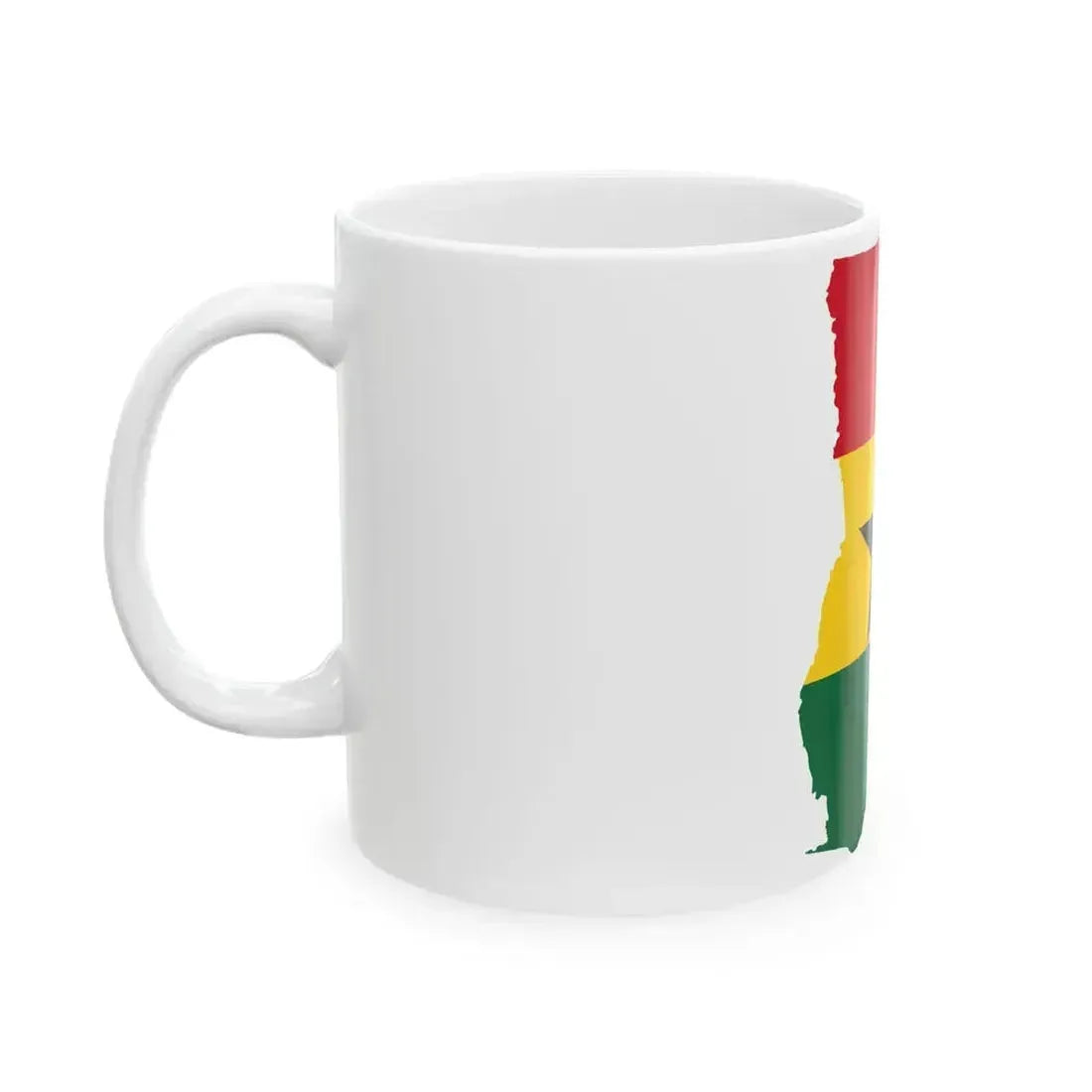 Flag map of Ghana (Ghana) White Coffee Mug - Go Mug Yourself