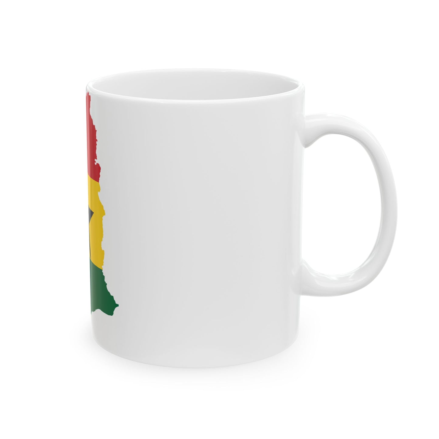 Flag map of Ghana (Ghana) White Coffee Mug-Go Mug Yourself