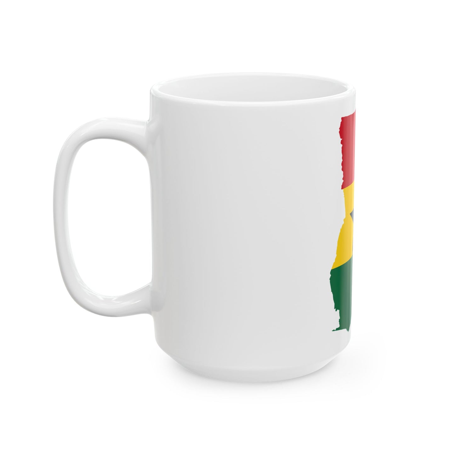 Flag map of Ghana (Ghana) White Coffee Mug-Go Mug Yourself