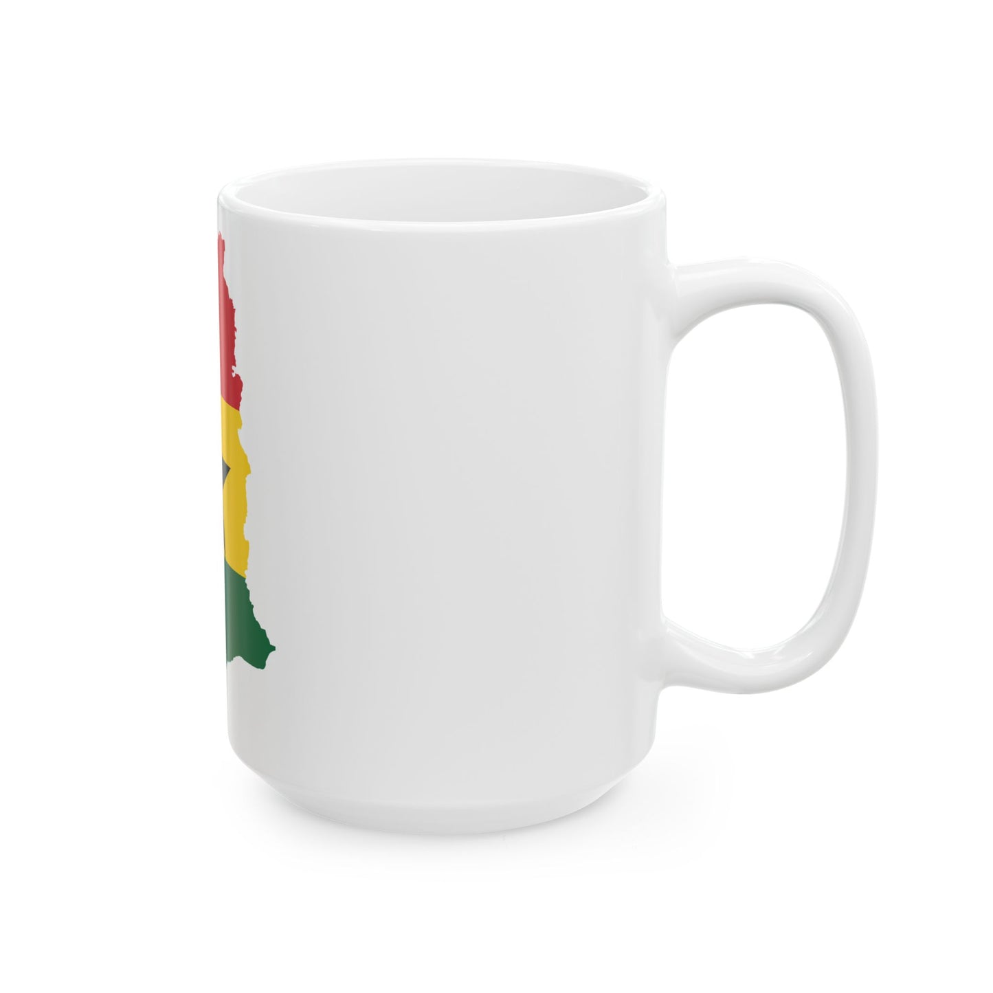 Flag map of Ghana (Ghana) White Coffee Mug-Go Mug Yourself