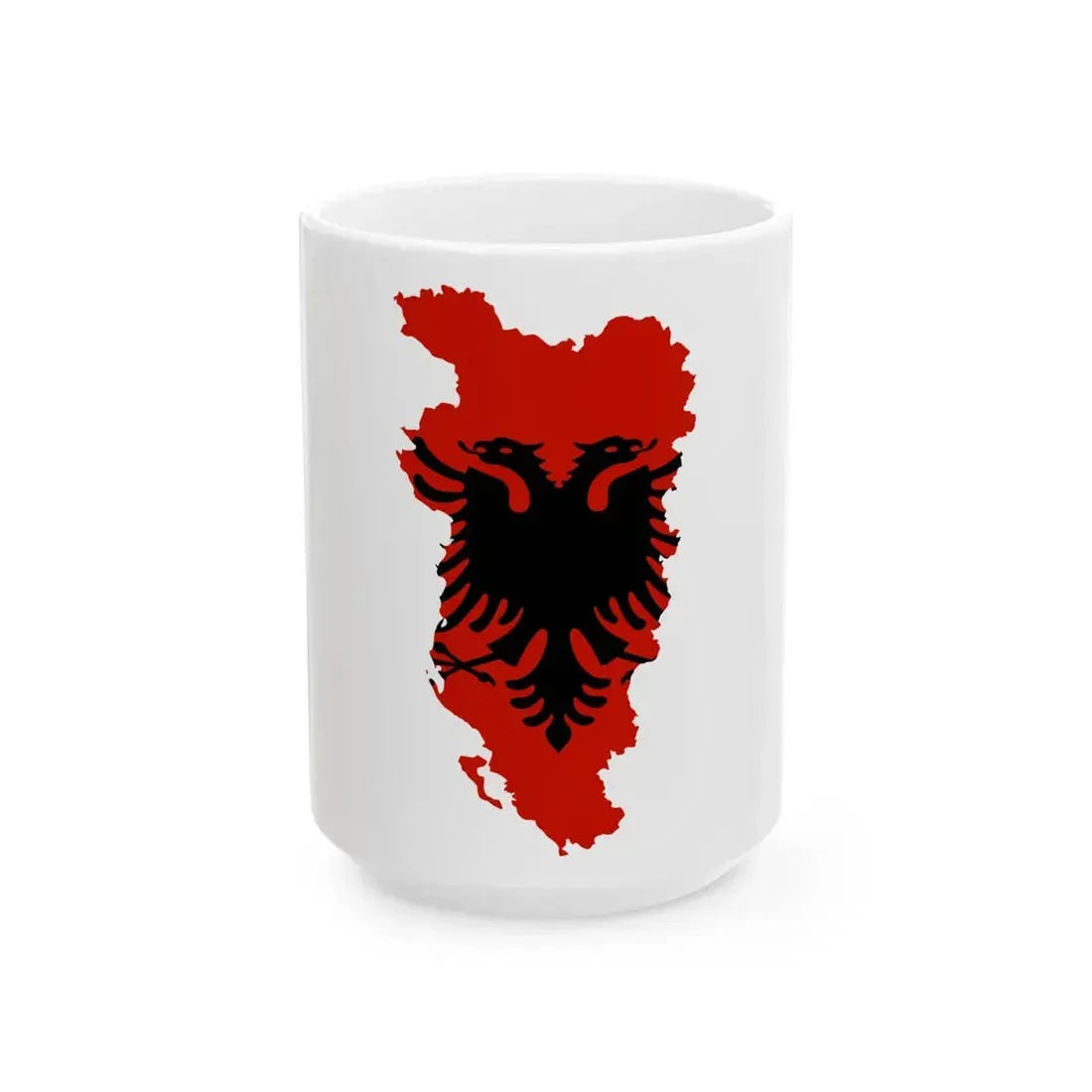 Flag-map of Greater Albania (Albania) White Coffee Mug 15oz - Go Mug Yourself