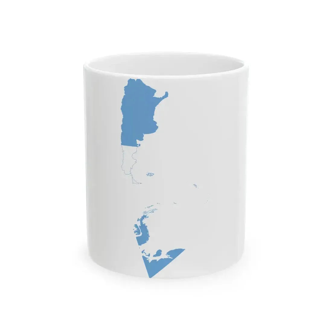 Flag-map of Greater Argentina (Argentina) White Coffee Mug 11oz - Go Mug Yourself