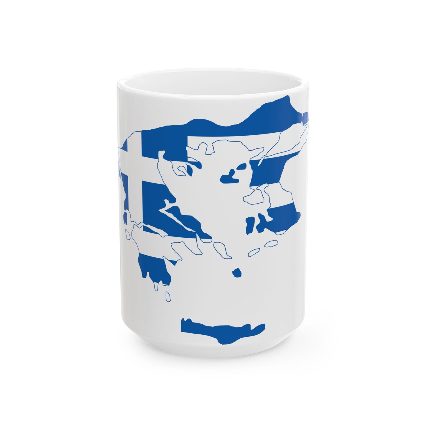 Flag-map of Greater Greece Megali Idea (Greece) White Coffee Mug-15oz-Go Mug Yourself